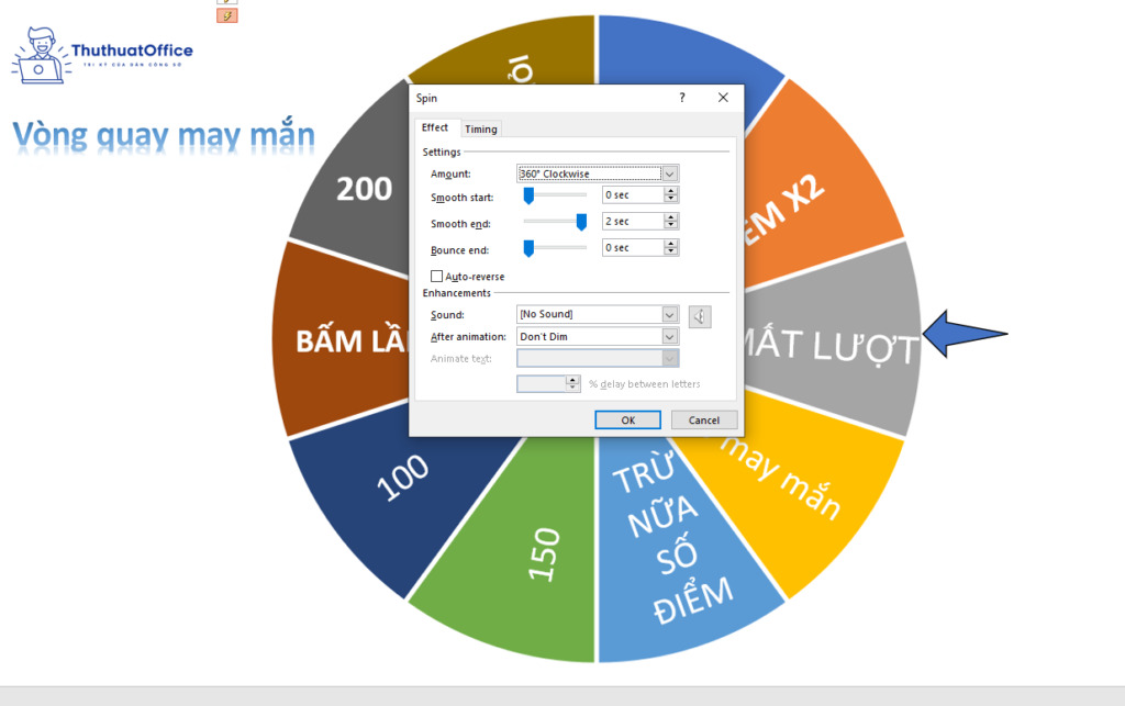 Cách làm vòng quay may mắn trong PowerPoint mà bạn nên biết để có buổi thuyết trình đầy sôi nổi 21 cach-lam-vong-quay-may-man-trong-PowerPoint-14