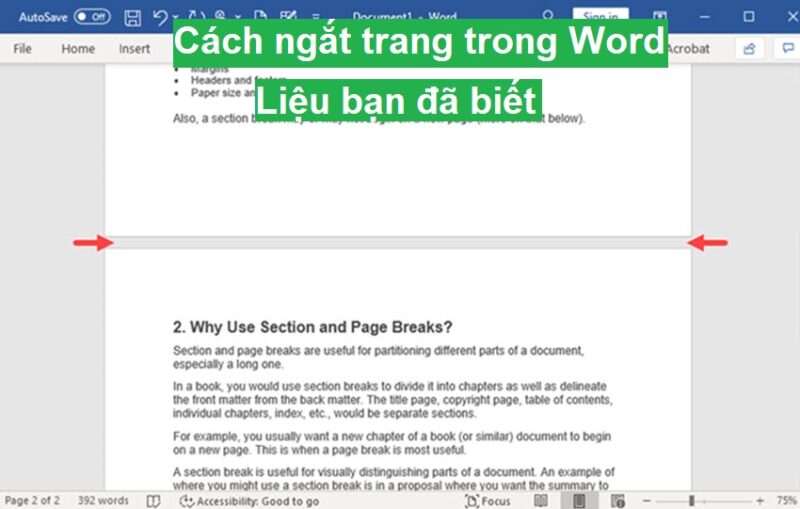 Cách ngắt trang trong Word 2016, 2010 hoặc 2007 cực nhanh và đơn giản 1 cach ngat trang trong Word 00
