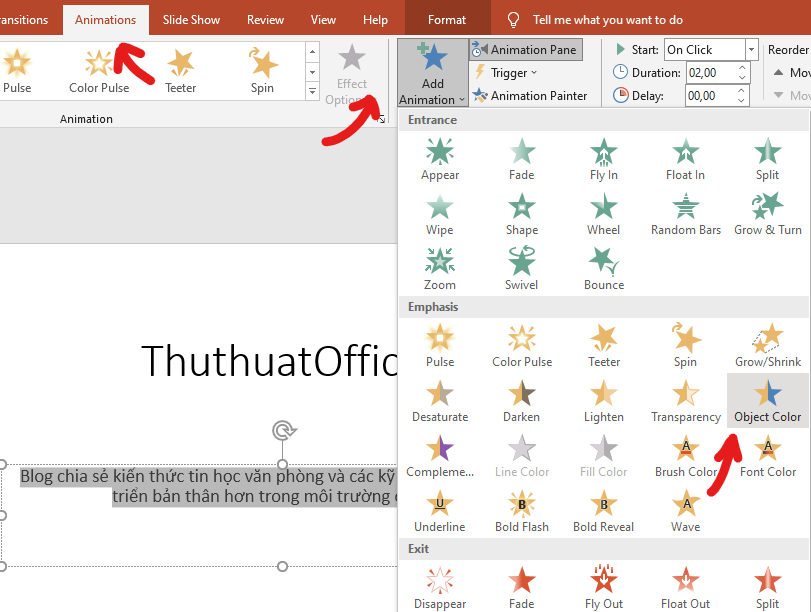 Cách tạo 2 hiệu ứng trong PowerPoint 2010 chạy cùng lúc hoặc theo trình tự định sẵn 7 cach tao 2 hieu ung trong PowerPoint 2010 06