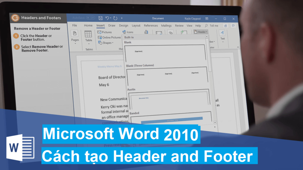 Cách tạo Header and Footer trong Word 2010 và một số mẹo giúp làm nổi bật trang Word của bạn 1 cach tao header and footer trong Word 2010 00