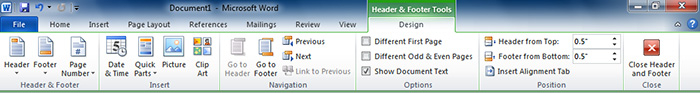 Cách tạo Header and Footer trong Word 2010 và một số mẹo giúp làm nổi bật trang Word của bạn 6 cach tao header and footer trong Word 2010 10