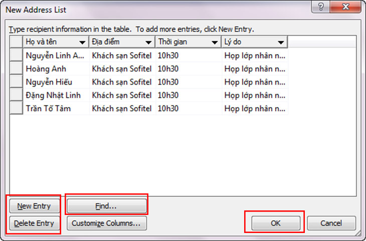 Tiết kiệm thời gian với cách trộn thư trong Word 2010 6 Tiết kiệm thời gian với cách trộn thư trong Word 2010 5