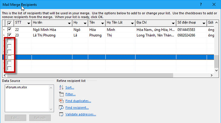 Tiết kiệm thời gian với cách trộn thư trong Word 2010 15 Tiết kiệm thời gian với cách trộn thư trong Word 2010 14