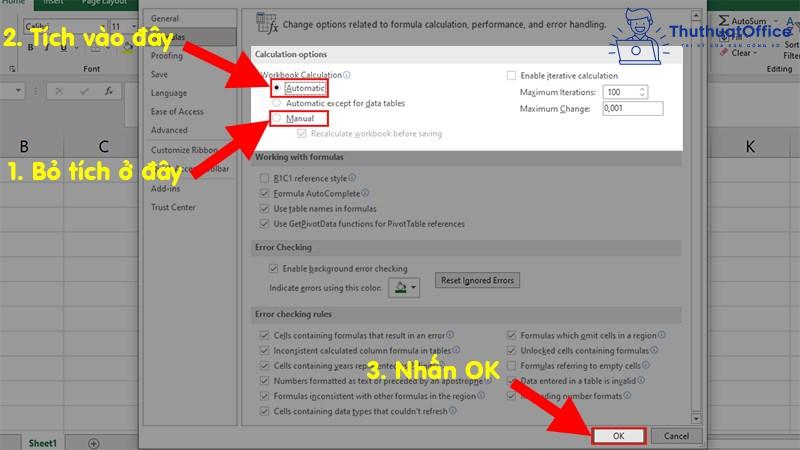 4+ cách xử lý Excel không nhảy công thức cực đơn giản dễ làm 5 Excel không nhảy công thức