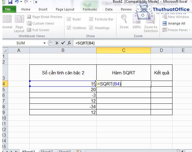 Hướng dẫn cách dùng hàm căn bậc 2 trong Excel đơn giản, nhanh chóng 7 Hướng dẫn cách dùng hàm căn bậc 2 trong Excel đơn giản, nhanh chóng 5