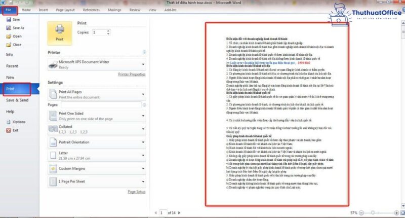 Bật mí cách in trong Word 2010 siêu đơn giản mà ai cũng làm được 2 cách in trong Word 2010