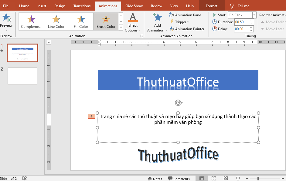 Cách làm chữ chạy liên tục trong PowerPoint 2010 gây được ấn tượng khi thuyết trình 1 Cách làm chữ chạy liên tục trong Powerpoint 2010 00