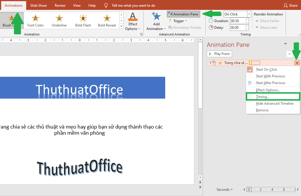 Cách làm chữ chạy liên tục trong PowerPoint 2010 gây được ấn tượng khi thuyết trình 7 Cách làm chữ chạy liên tục trong Powerpoint 2010 06