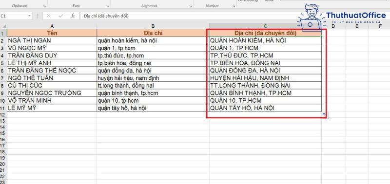 Cách chuyển chữ thường thành chữ hoa trong Excel 9 chuyển chữ thường thành chữ hoa trong Excel