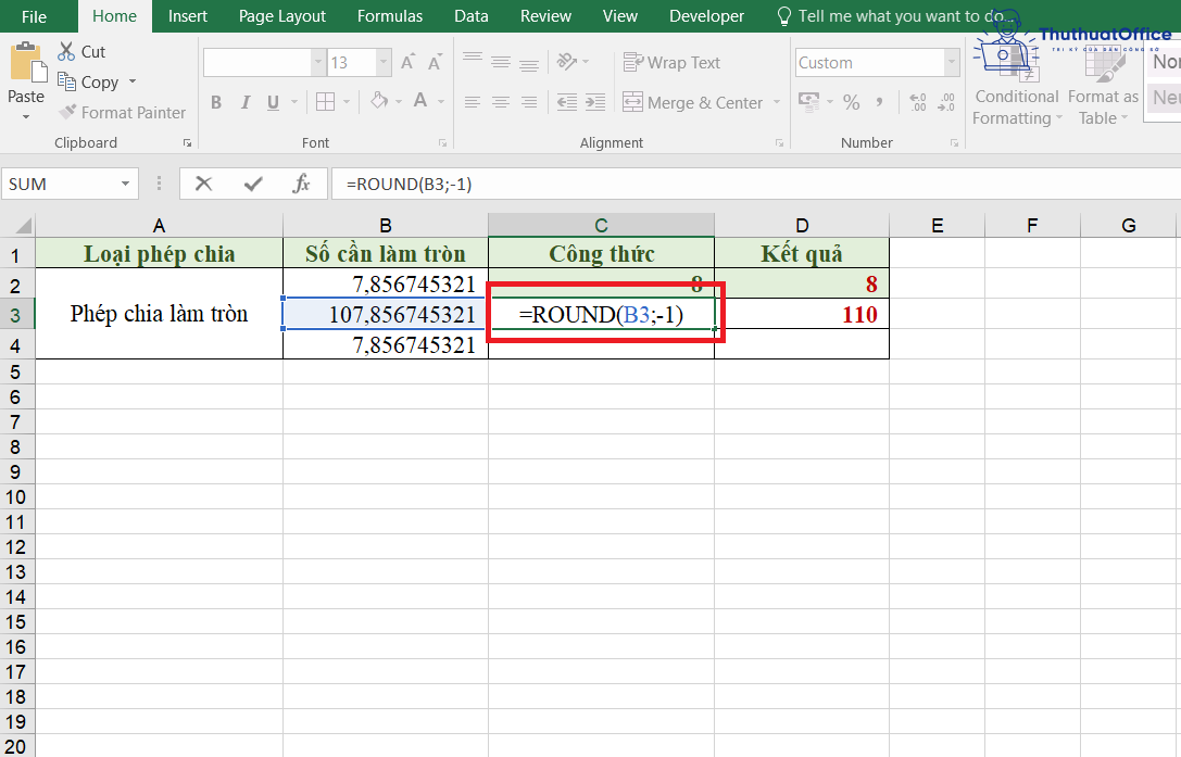 Cách sử dụng các phép chia trong Excel 6 phép chia trong Excel