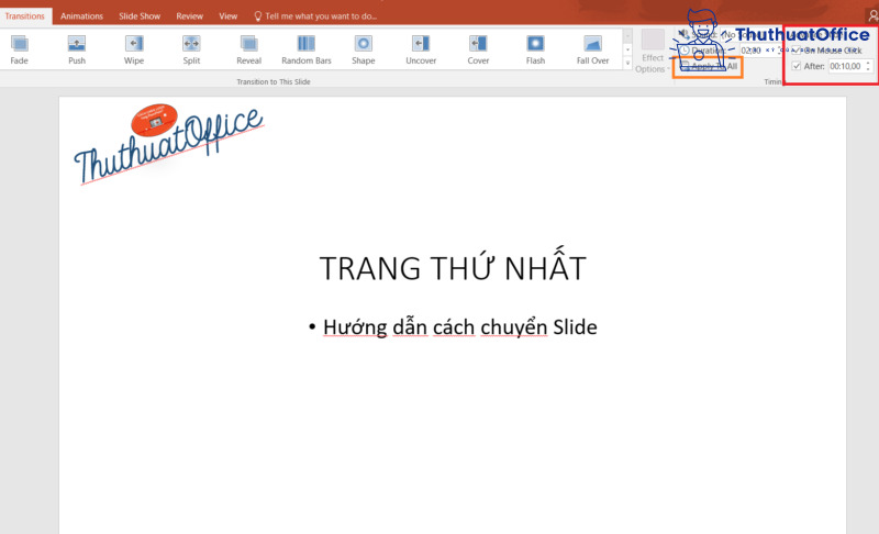 Khám phá những cách chuyển trang trong PowerPoint 2 cách chèn logo vào PowerPoint