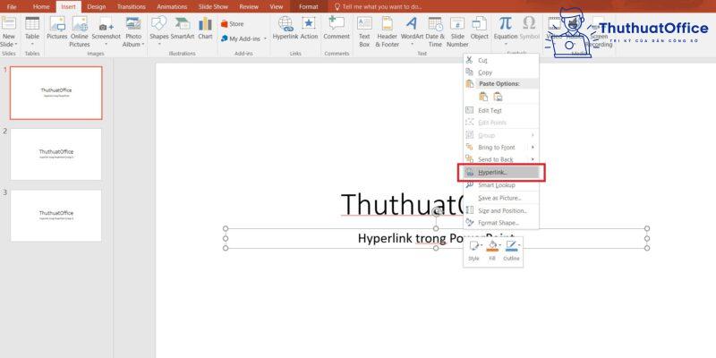 hyperlink trong PowerPoint