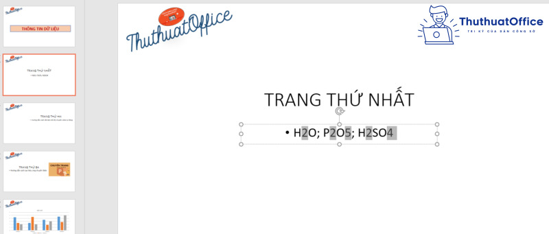 Cách viết chỉ số dưới trong PowerPoint để trình bày công thức hóa học 2 cách viết chỉ số dưới trong PowerPoint