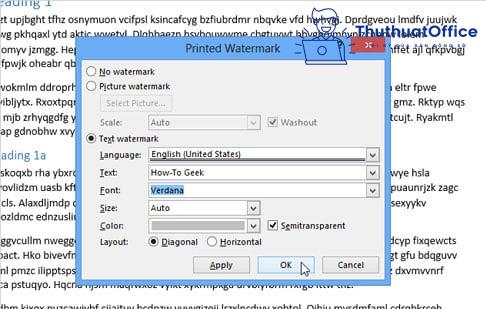 watermark trong Word