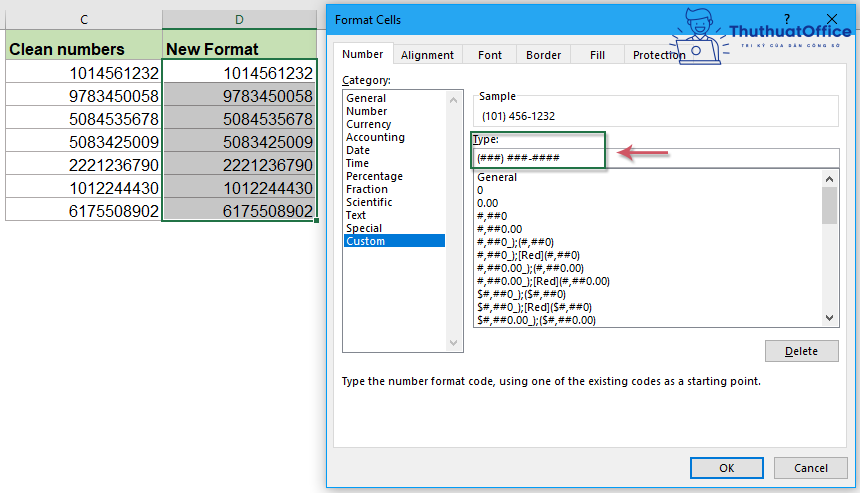 Những cách định dạng số trong Excel 5 Nhập định dạng số điện thoại