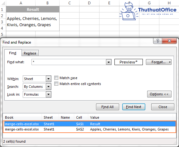 Tổng hợp 1001 thủ thuật gộp ô trong Excel mà ai cũng nên biết 22 Gộp ô trong Excel
