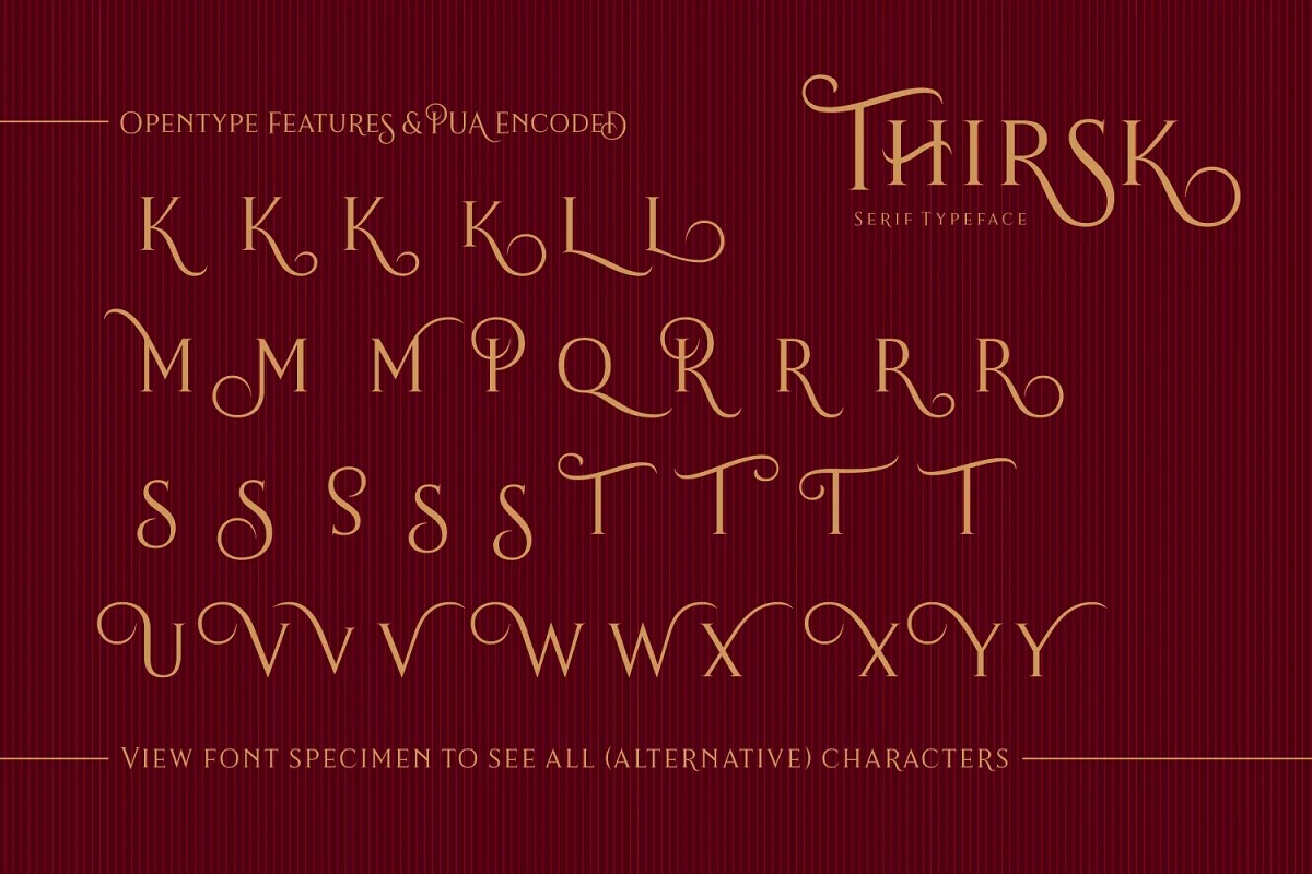 Thirsk font typeface features