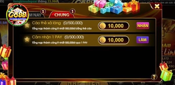 Một số khuyến mãi hấp dẫn tại Go88