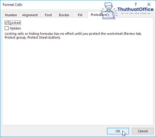 khóa ô trong excel