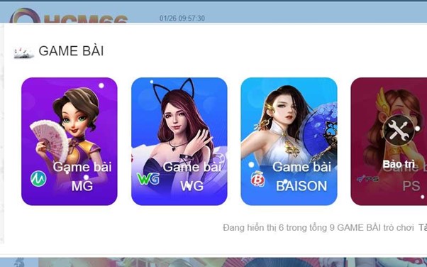 Các trò chơi có sẵn tại Sòng Bài 7MCN