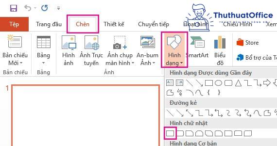 Cách tạo và chỉnh sửa khung trong PowerPoint đầy đủ 1st 1 Tạo khung trong PowerPoint bằng Shapes