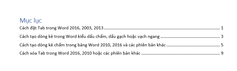 Cách tạo mục lục trong Word 2010 tự động chỉ với vài thao tác đơn giản 13 tao muc luc trong Word 2010 09