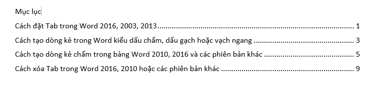 Cách tạo mục lục trong Word 2010 tự động chỉ với vài thao tác đơn giản 2 tao muc luc trong Word 2010 12