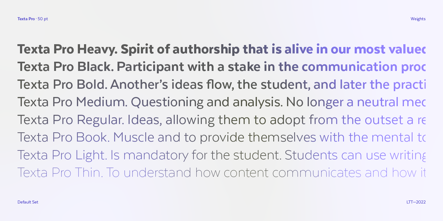 Texta Pro Font Family Preview 11