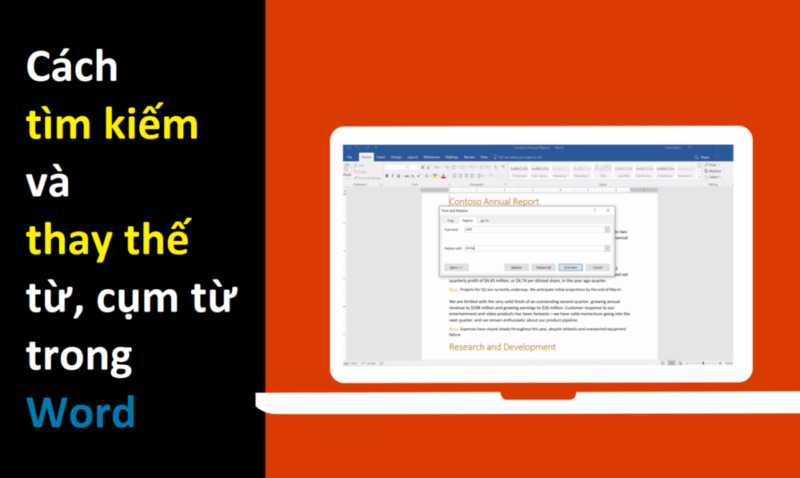 Tìm và thay thế từ trong Word trên máy tính Mac và Windows đơn giản 1 thay the tu trong Word