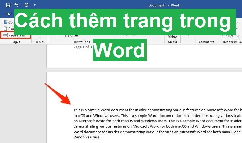 Cách thêm trang trong Word và những lỗi sai bạn nên tránh khi tạo mới trang 1 them trang trong Word 00