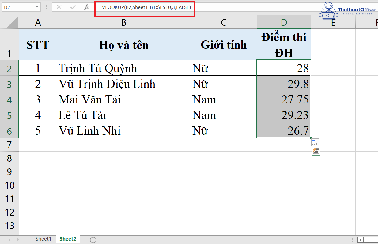 Cách sử dụng hàm VLOOKUP trong Excel cực đơn giản 6 hàm VLOOKUP trong Excel
