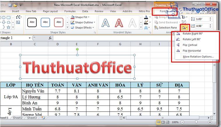 Cách xoay chữ trong Excel khiến người xem phải nghiêng mình khi nhìn vào bảng tính của bạn 10 Xoay chữ trong Excel