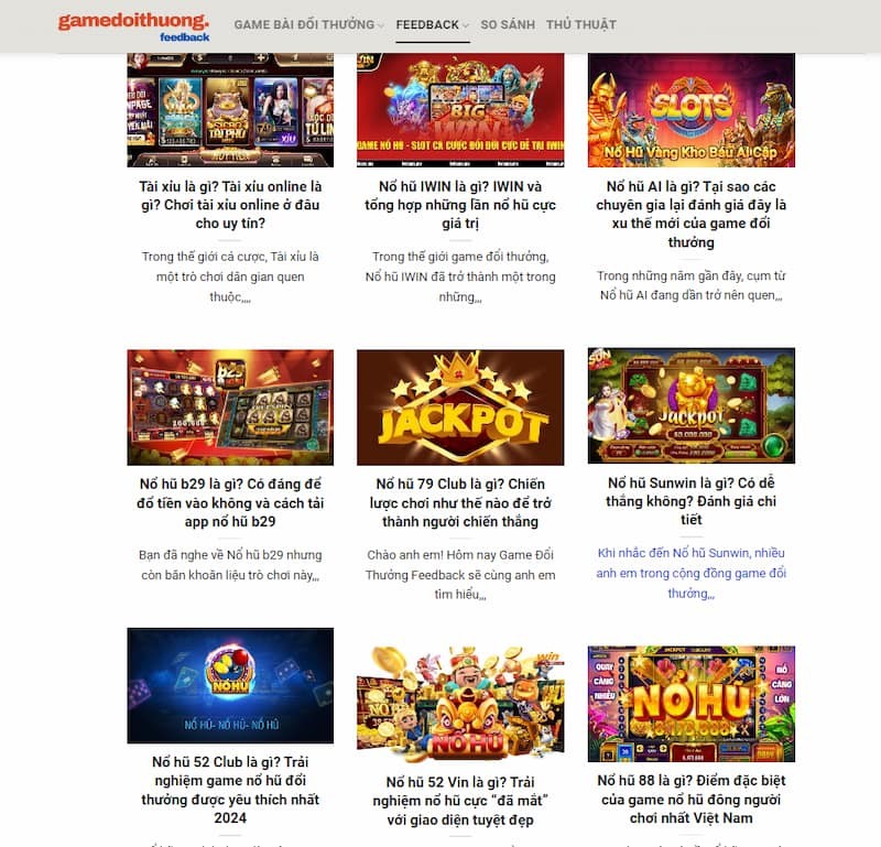 Game Đổi Thưởng Feedback